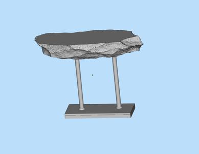 Textured stone display table scene model