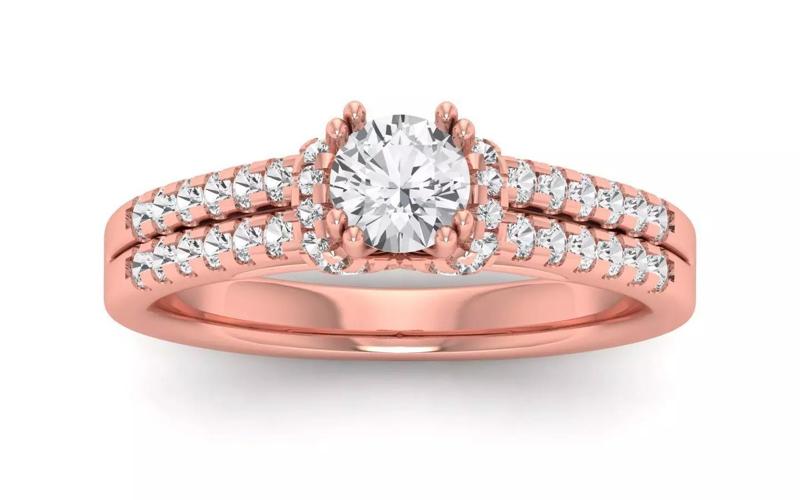 Solitaire Wedding Engagement Women Double Band Multi Band Ring
