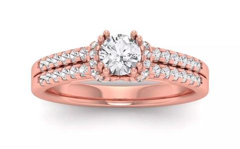 Solitaire Wedding Engagement Women Double Band Multi Band Ring