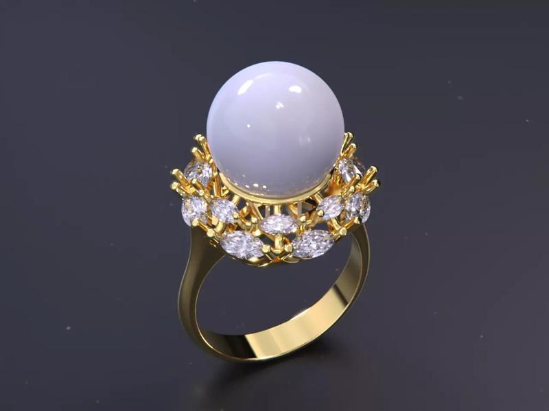 Pearl jewelry ring