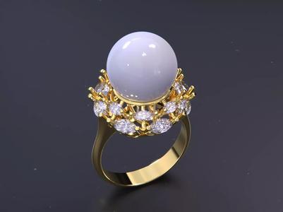 Pearl jewelry ring