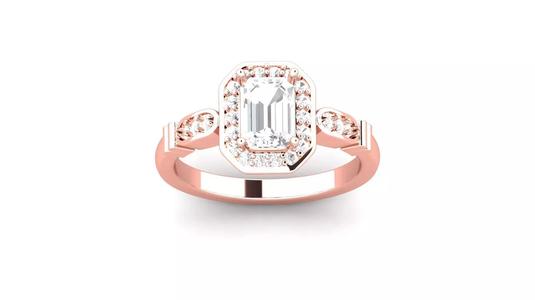 Solitaire Wedding Engagement Women Ring Emerald Ring