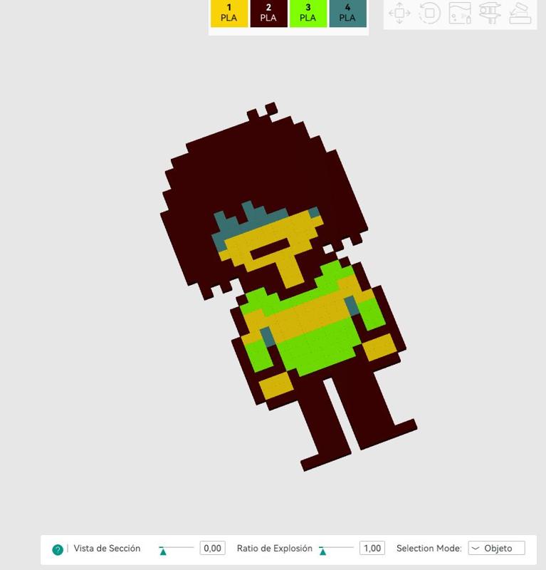 4 color Deltarune's Kris individual pixel both sides pixel art
