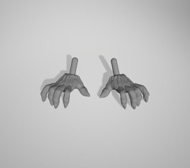 wolfsbane hands custom for marvel legends petite (ground pose)