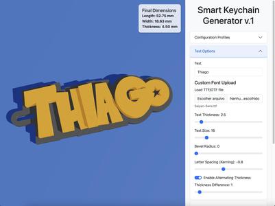 Custom 3D Keychain Generator (Offline Tool for Unlimited STLs)