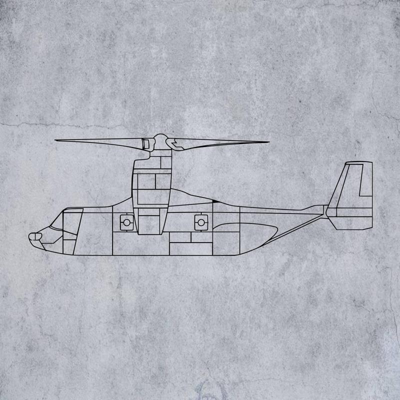 V-22 OSPREY MILITARY HELICOPTER | 2D WALL ART
