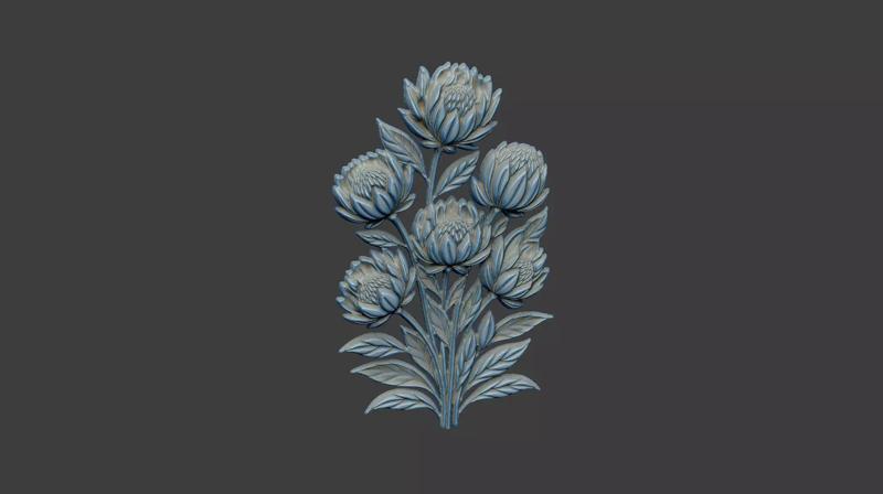 the floral design cnc printing flower leave botanical