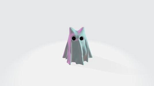 Ghost kitty for halloween - 3d model