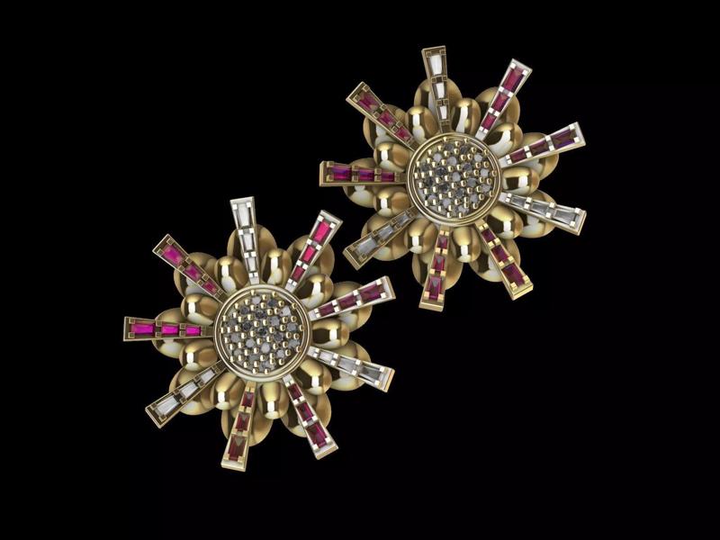 tapered baguette earrings