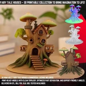 Fairytale Detailed Elf Treehouse 3D Model