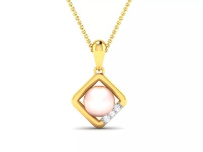 Women pearl pendant 3dm render detail