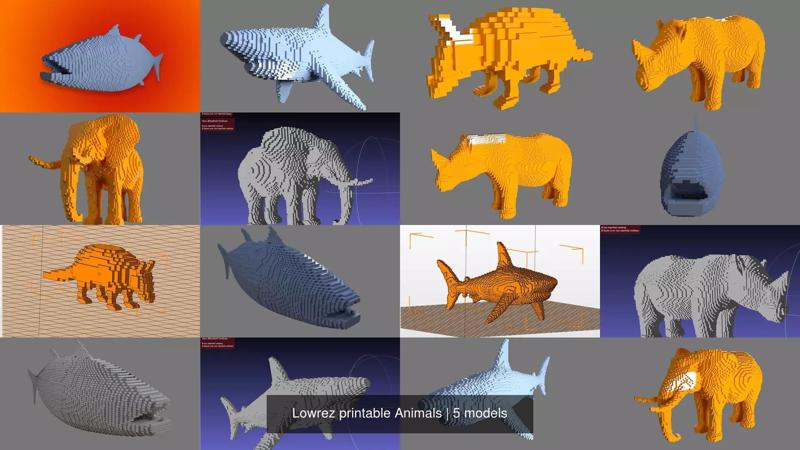 Lowrez printable Animals 3D Model Collection