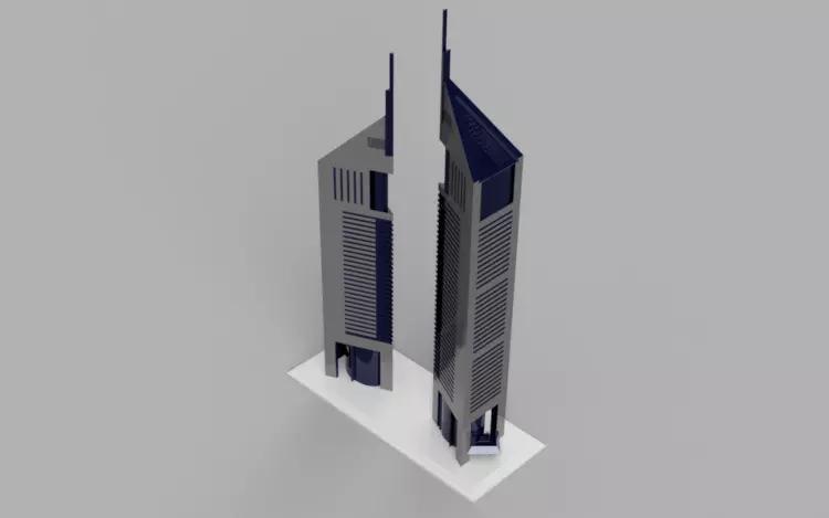 3D Printable Emirates Towers - Iconic Dubai Skyscraper Model