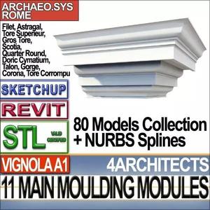 80 Architecture Moulding Modules Collection Revit STL Print