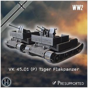 VK 4501 P Tiger Flakpanzer prototype Flak 37mm  20mm Quadra incl