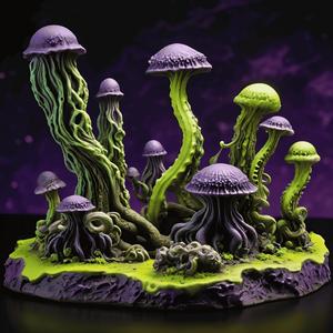 Alien Bioluminescent Mushroom Forest – 3D Printable Terrain for Tabletop Games