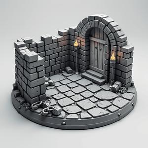 Dungeon Prison Chamber 80mm Scenic Base for Wargaming Miniatures