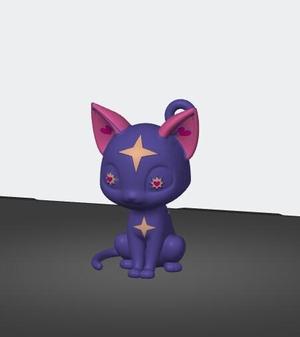 Cat with stars key ring and statue