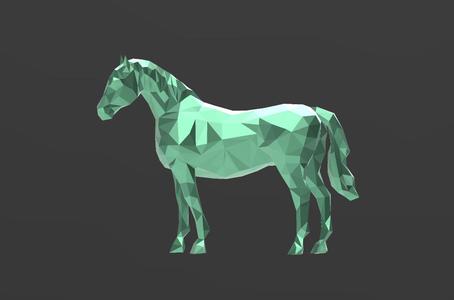 Gift Print Horse - Low Poly - Excellent Design - Decor