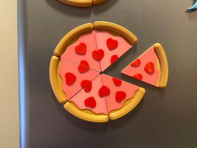 Heart Pizza Fridge Magnet (Valentine's Day)