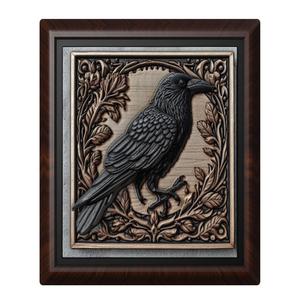 Crow animal wall art relief wall decor
