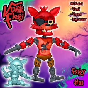 Five Nights at Freddy's Foxy MultiColor Flexi Print-In-Place + figure & keychain