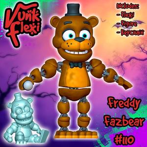 Five Nights at Freddy's Freddy Fazbear MultiColor Flexi Print-In-Place + figure & keychain