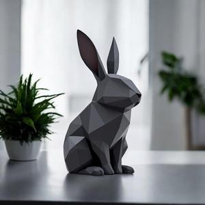 Minimalist Low Poly Rabbit, Low Poly Bunny