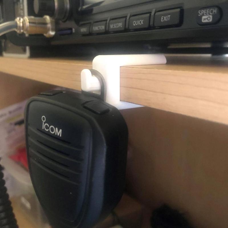 Mic Hanger for my Icom 7300 for 16.2mm thick shelf 