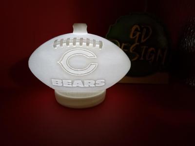 NFL Chicago Bears 3D Football Christmas Ornament Light