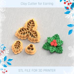 Holy Leaf Pack Christmas Polymer Clay Cutter