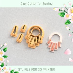 Art Deco Earring with Precious Stones F POLYMER CLAY CUTTER