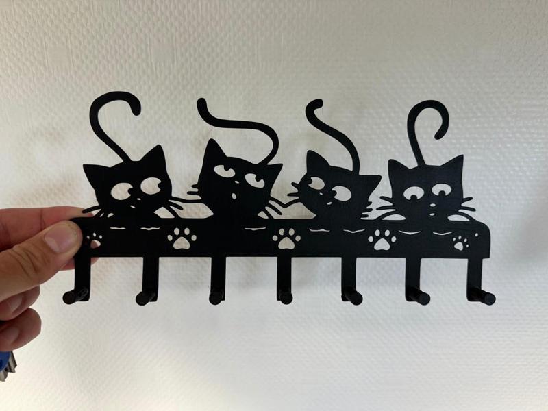 Cat wall key holder