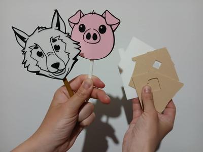 The Three Little Pigs – Stick Puppet Theater Set