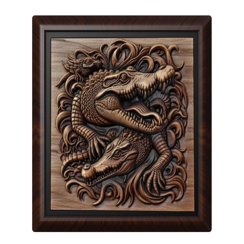 Crocodile animal wall art relief wall decor