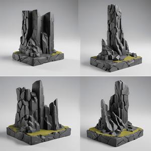 Rocky Cliffs Terrain Set – 3D Printable Modular Scenery for Tabletop Games