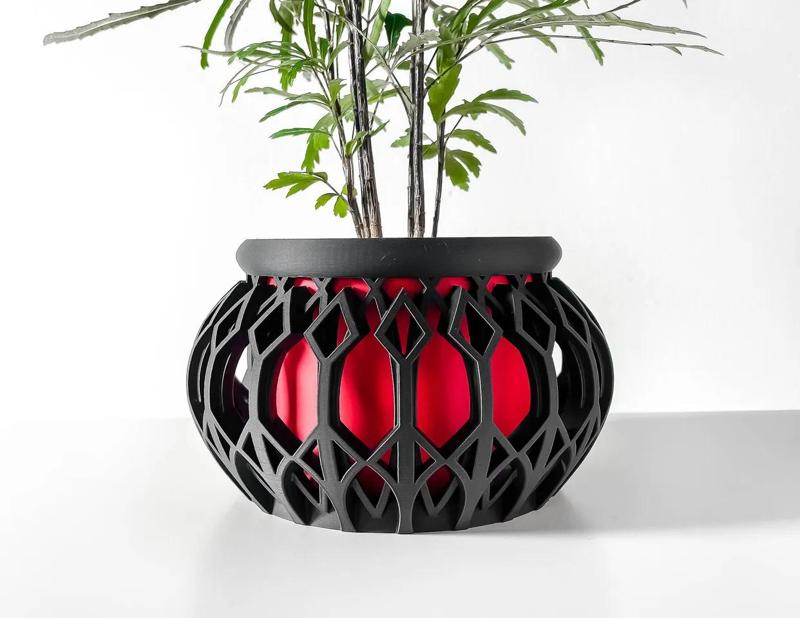 The Vyre Planter Pot & Orchid Pot Hybrid with Drainage Tray: Modern and Unique Home Decor for Plants and Succulents   