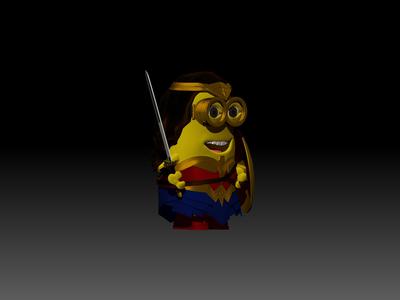 Wonder Woman Minion Mini Figure Miniature Printable File .STL