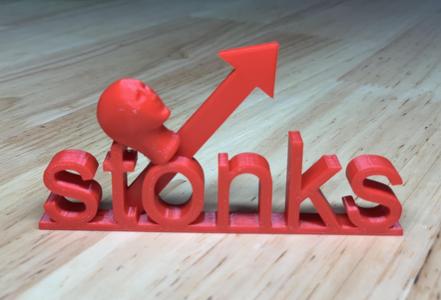 Stonks with Meme Man head