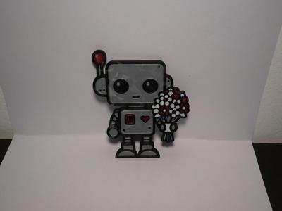 Robot Flower Refrigerator Magnet