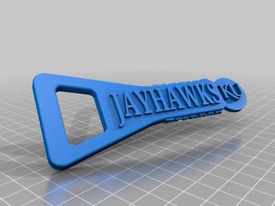 Brennan w Jayhawk Bottle Opener