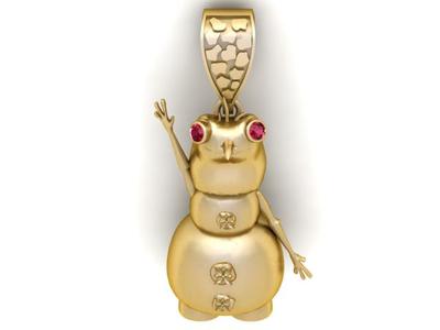 GOLDEN SNOWMAN PENDANT 3D PRINTABLE MODEL
