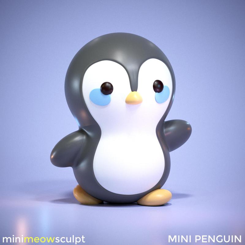 Cute Chibi Mini Penguin 01 - For 3D Printing