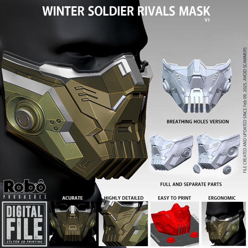 Marvel Rivals Winter Soldier Bucky Mask - 3D Model STL Digital Files