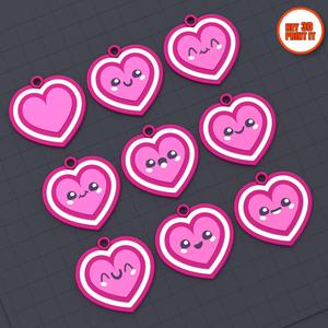 Happy Hearts Print In Place Keychain