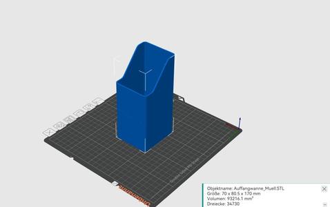Auffangwanne Müll Anycubic S1 Kobra Combo / Waste collection tray Anycubic S1 Kobra Combo