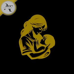 Mom and child - Silhouette - 2D Wall Art Decor