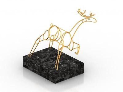 Figurine deer - 3d model