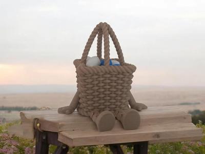 Easter Wicker Basket Buddy with Egg