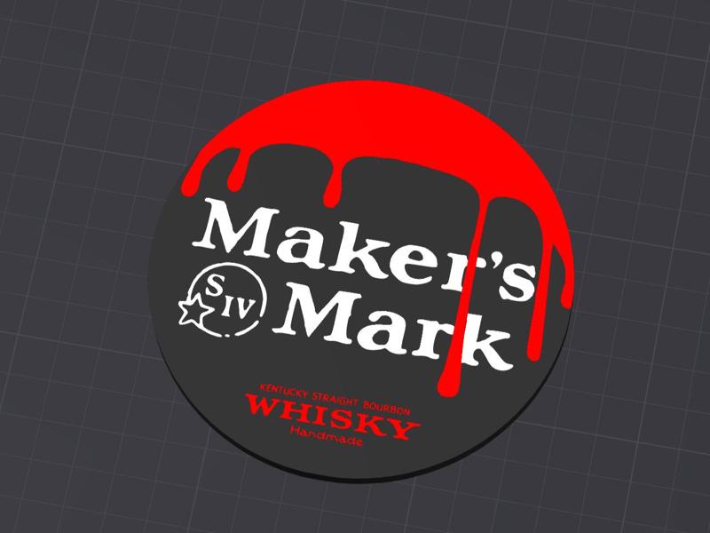 Makers Mark Straight Bourbon Whiskey Coaster ~ 4"